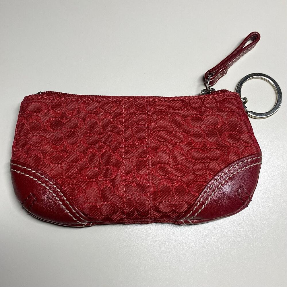 Coach Vintage Signature Mini Soho Coin Purse Keyring Bag Charm Red RARE